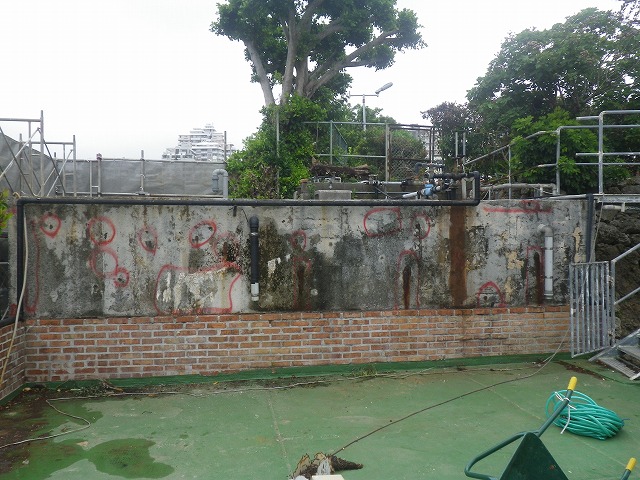 外壁防水アロンウオールMS（石模様仕上げ）工法施工前